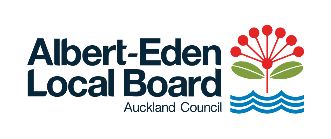The logo for albert eden local board auckland council