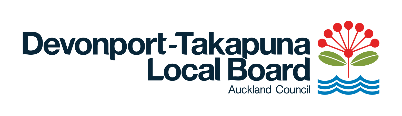 The logo for devonport takapuna local board auckland council