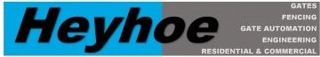 A blue and gray sign that says heyhoe