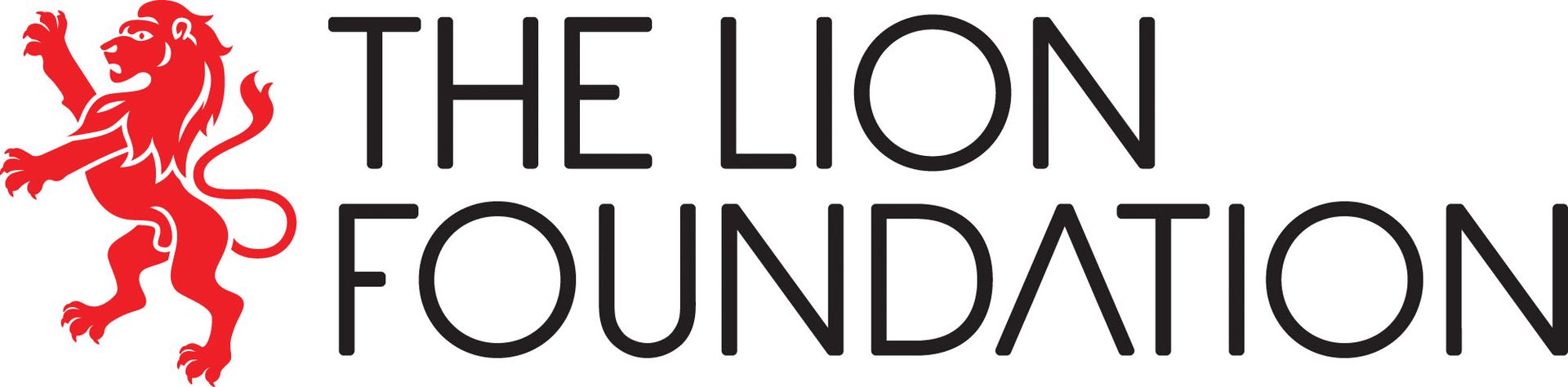 The logo for the lion foundation has a red lion on it.