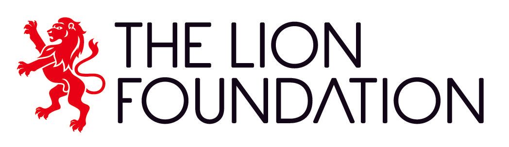 The logo for the lion foundation has a red lion on it.