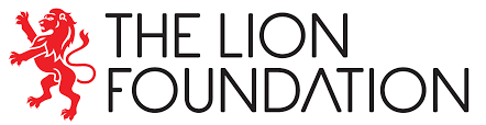 The logo for the lion foundation has a red lion on it.