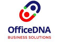 A logo for a company called officedna business solutions.