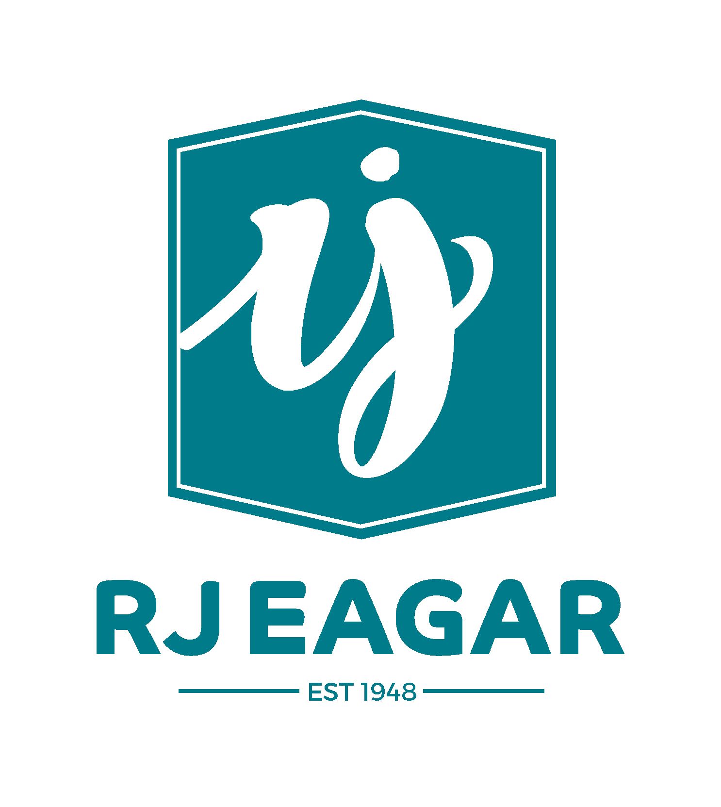A logo for a company called rj eagar