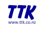 A blue logo for ttk www.ttk.co.nz