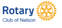 A logo for the rotary club of nelson