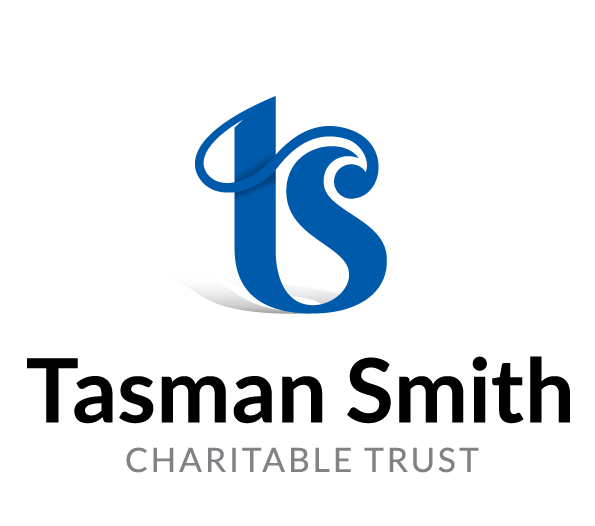 Tasman smith charitable trust logo on a white background
