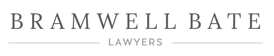 A logo for bramwell bate lawyers on a white background