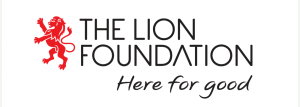 The logo for the lion foundation is here for good