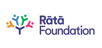 A logo for the rata foundation with a tree and people.