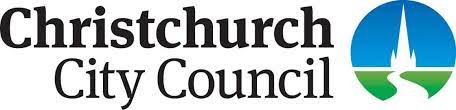 The logo for christchurch city council is blue and green.