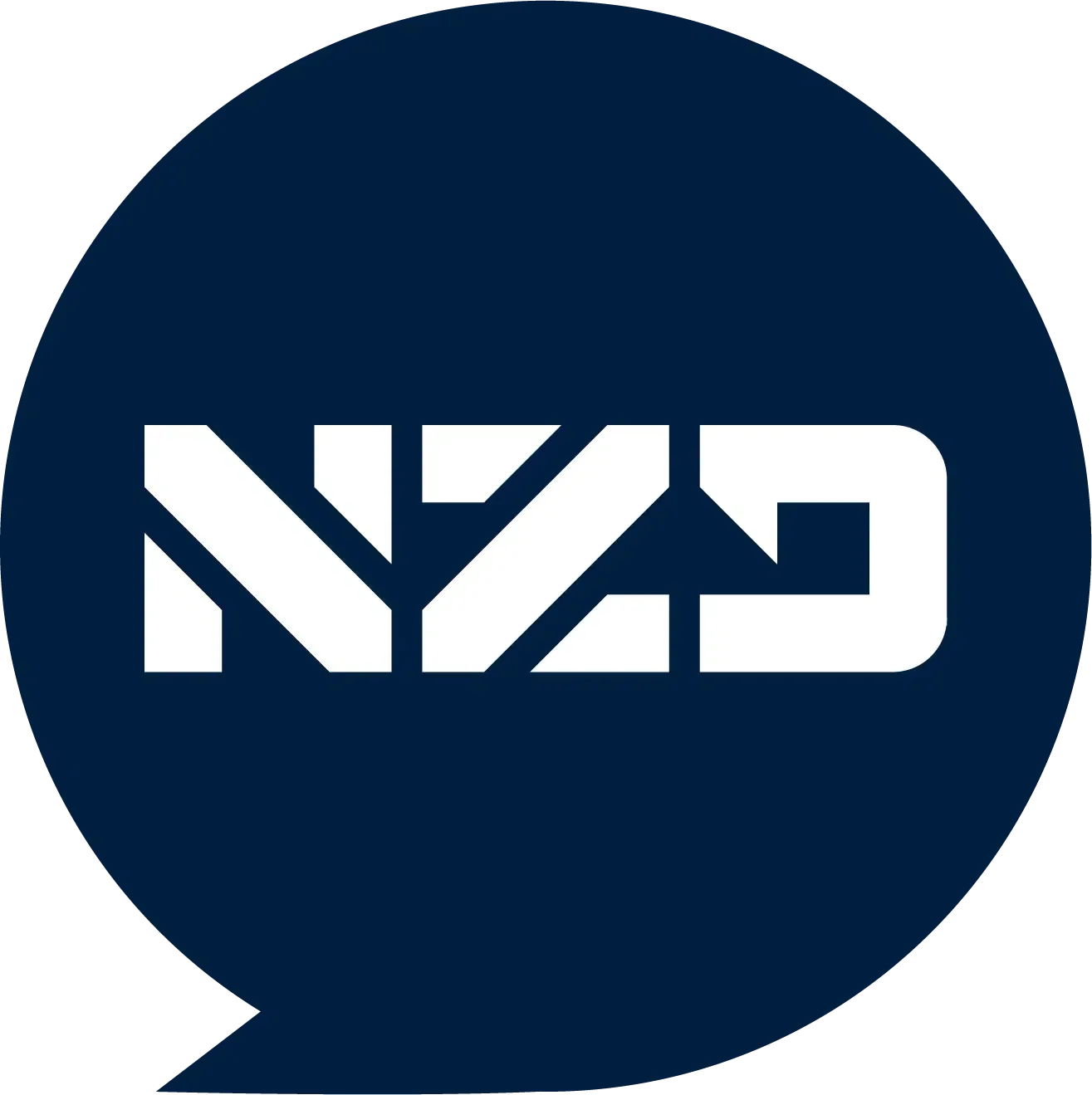 A blue circle with the letters nzd on it