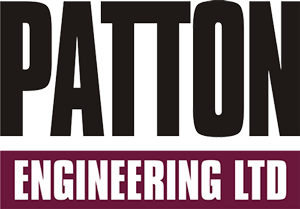A patton engineering ltd logo that is black and red