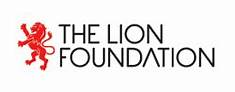 The lion foundation logo with a red lion on a white background.
