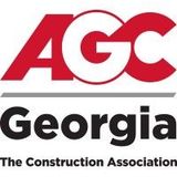 The logo for the construction association of georgia is red and black.