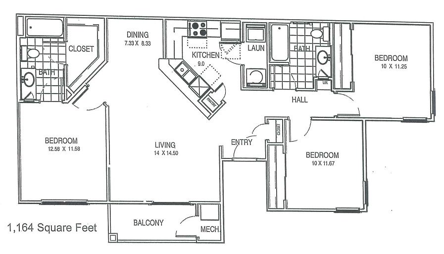 floor plan 3 bedroom
