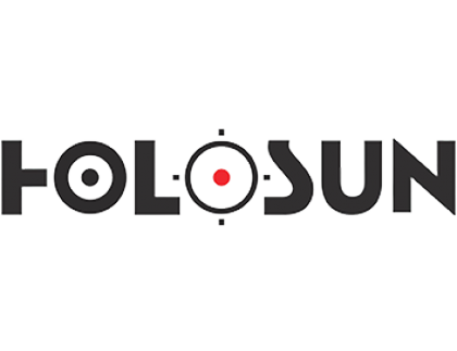 A black and white logo for a company called holosun.