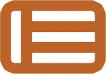 A brown icon with three lines on a white background.