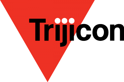 A red triangle with the word trijicon on it