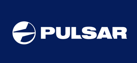 The pulsar logo is on a blue background.