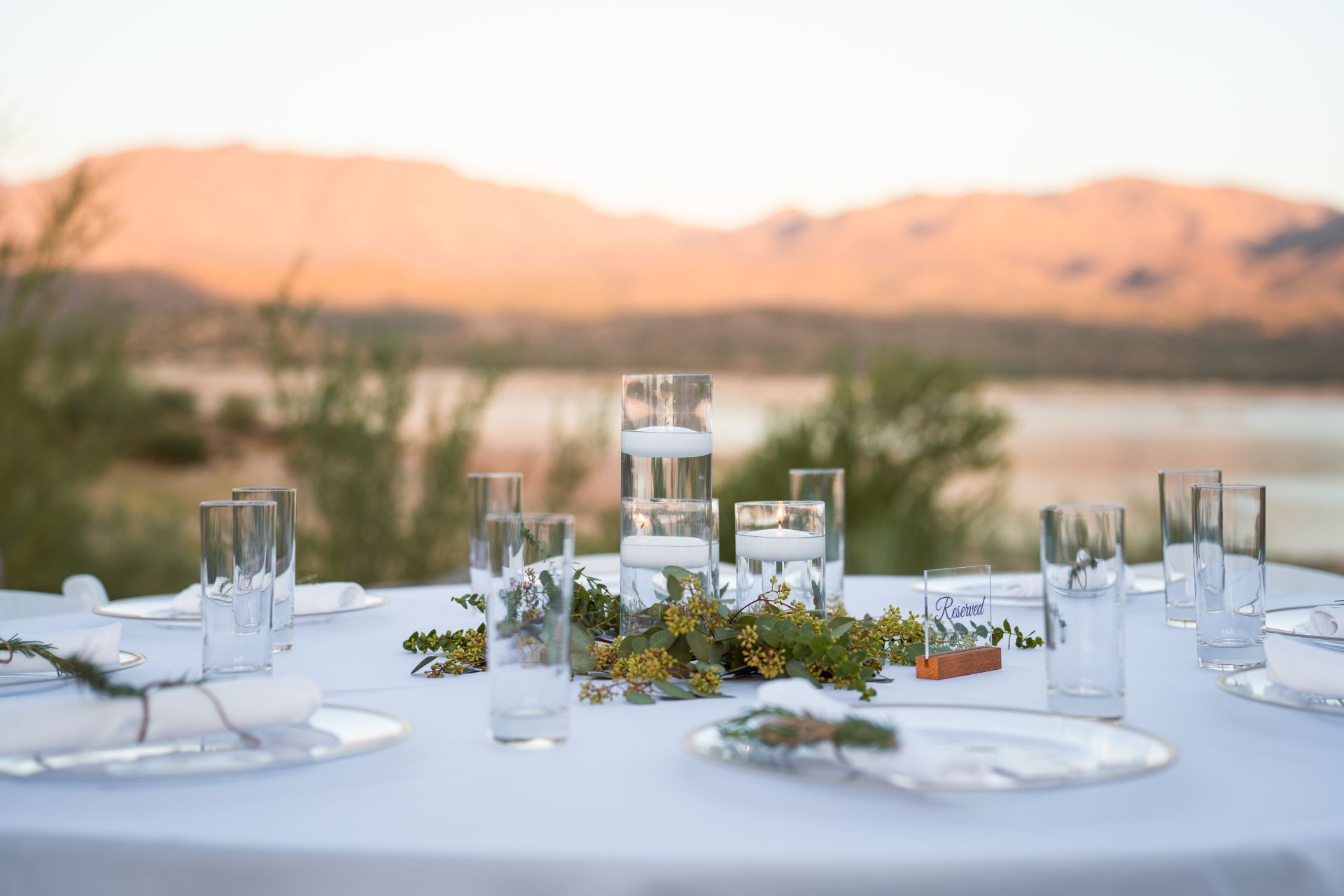 Beautiful table setting for guests from Venue at the Cove