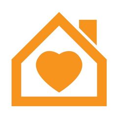 Icon of house with heart in it