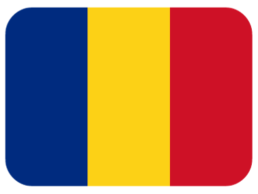 a blue , yellow , and red flag with a white background .