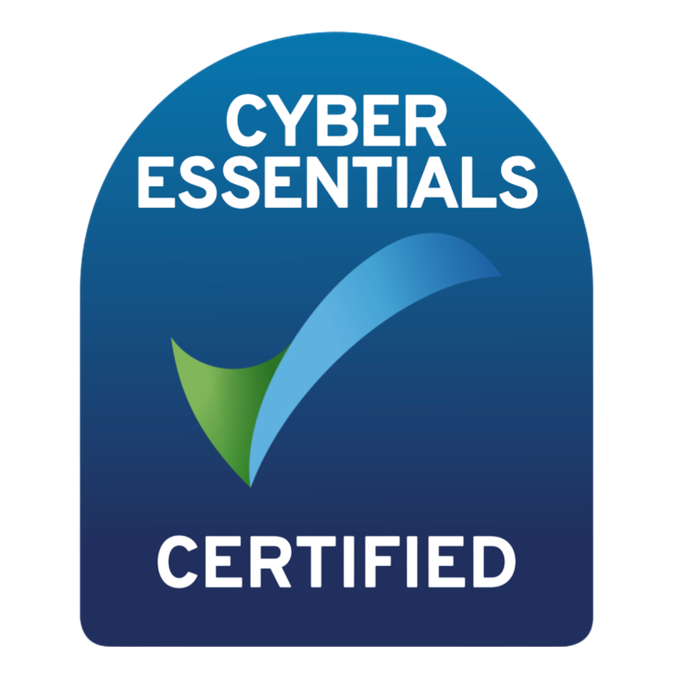 a logo for cyber essentials with a check mark