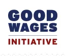 Logo for the Good Wages Initiative: navy text 