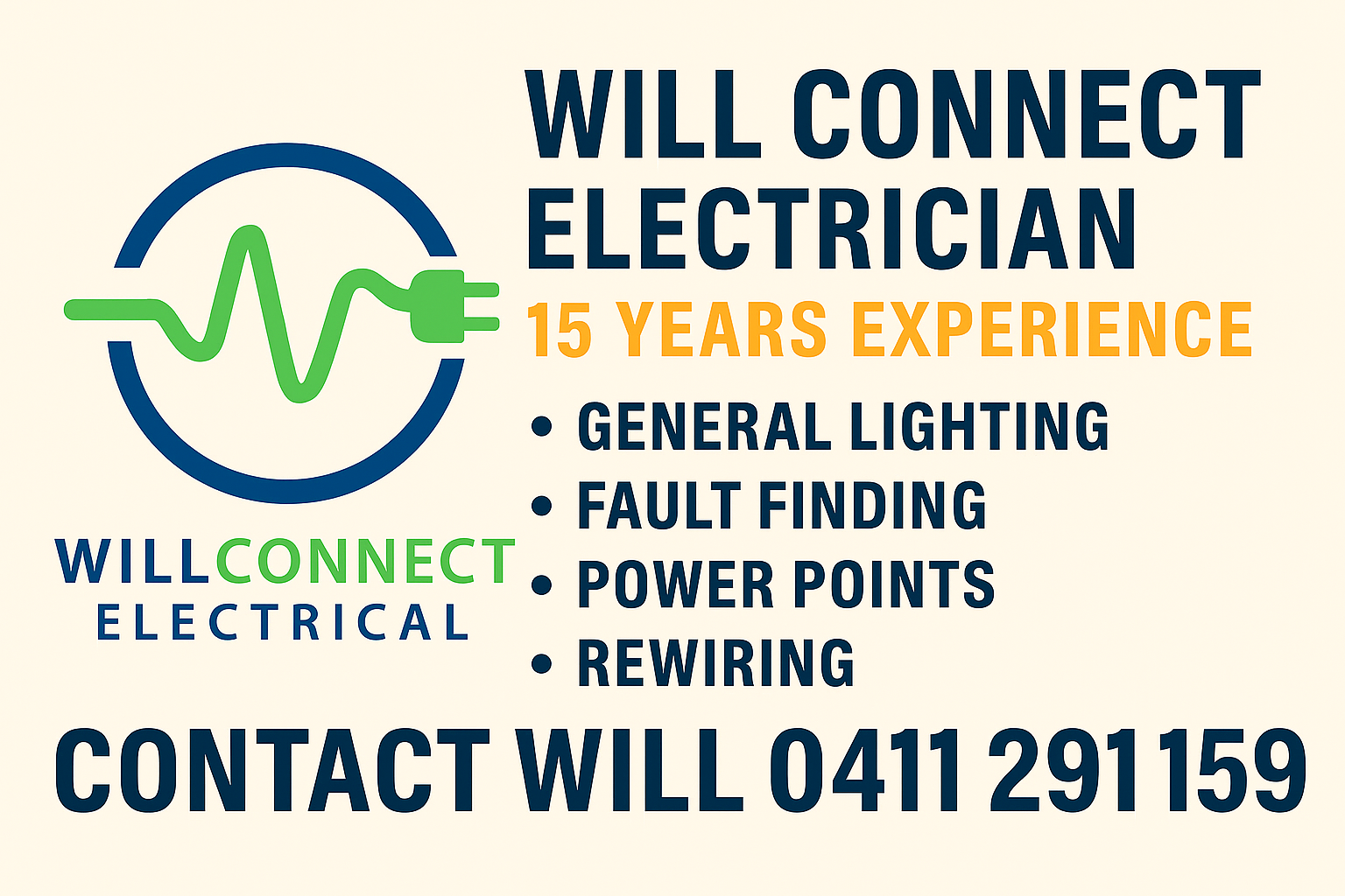 WILL CONNECT ELECTRICIAN