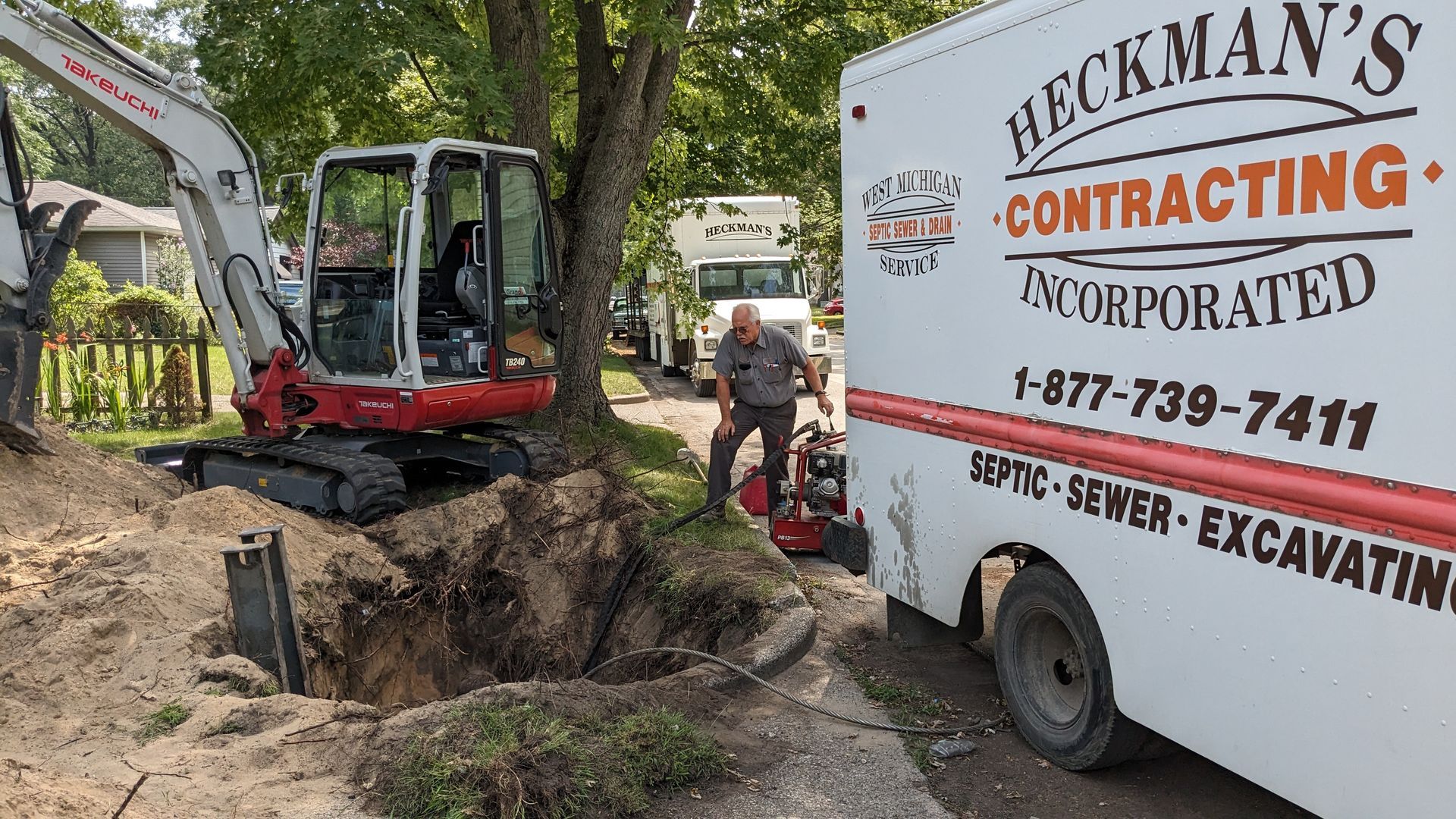 Setting Up Pipe Lining — Muskegon, MI — West Michigan Septic Sewer & Drain Service Inc