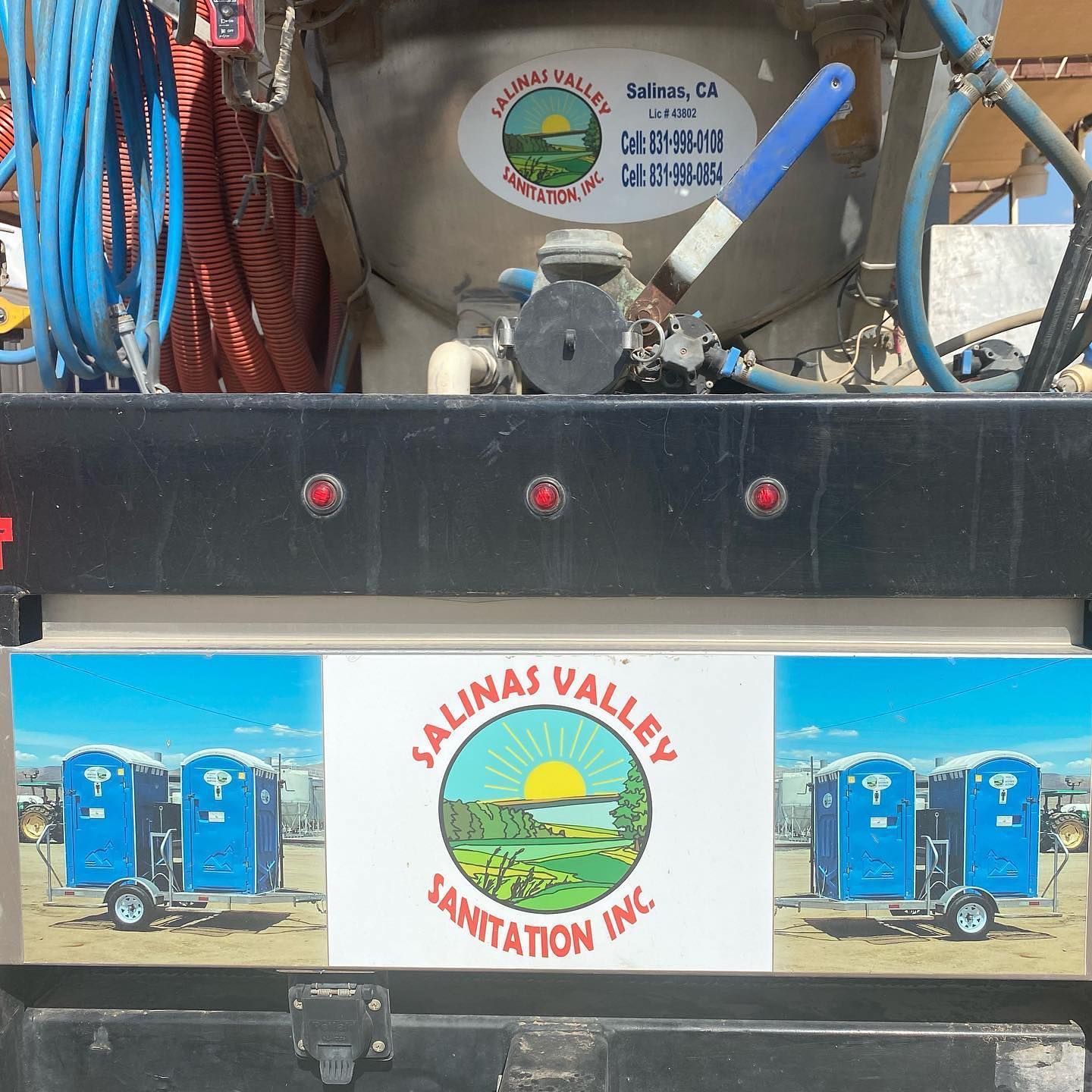 A sign that says ' salinas valley sanitation inc ' on it