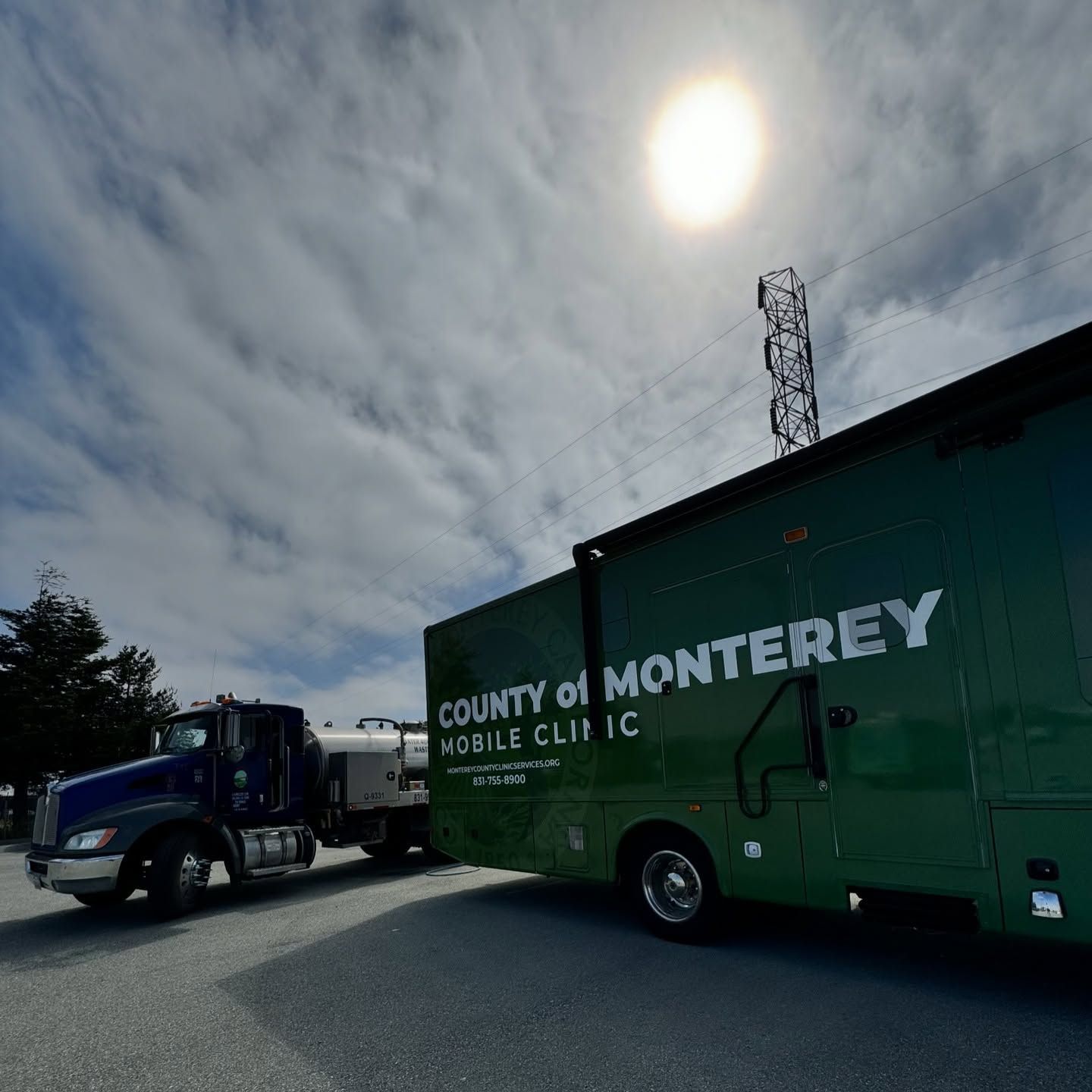 A green county of monterey mobile clinic truck