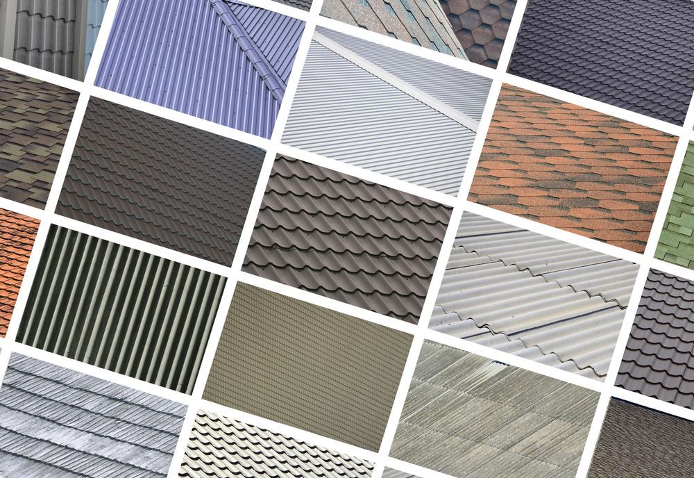 A collage of pictures of different types of roofs