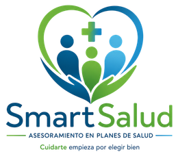 Logo de SmartSalud: corazón verde y azul con tres figuras y una cruz, texto “ASESORAMIENTO EN PLANES DE SALUD”