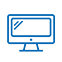 Blue outline of a computer monitor.