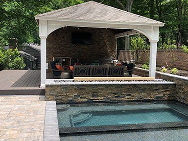 Pool with Covered Patio — Scotch Plains, NJ — B & G Outdoor Rooms