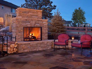 Patio with Fireplace — Scotch Plains, NJ — B & G Outdoor Rooms