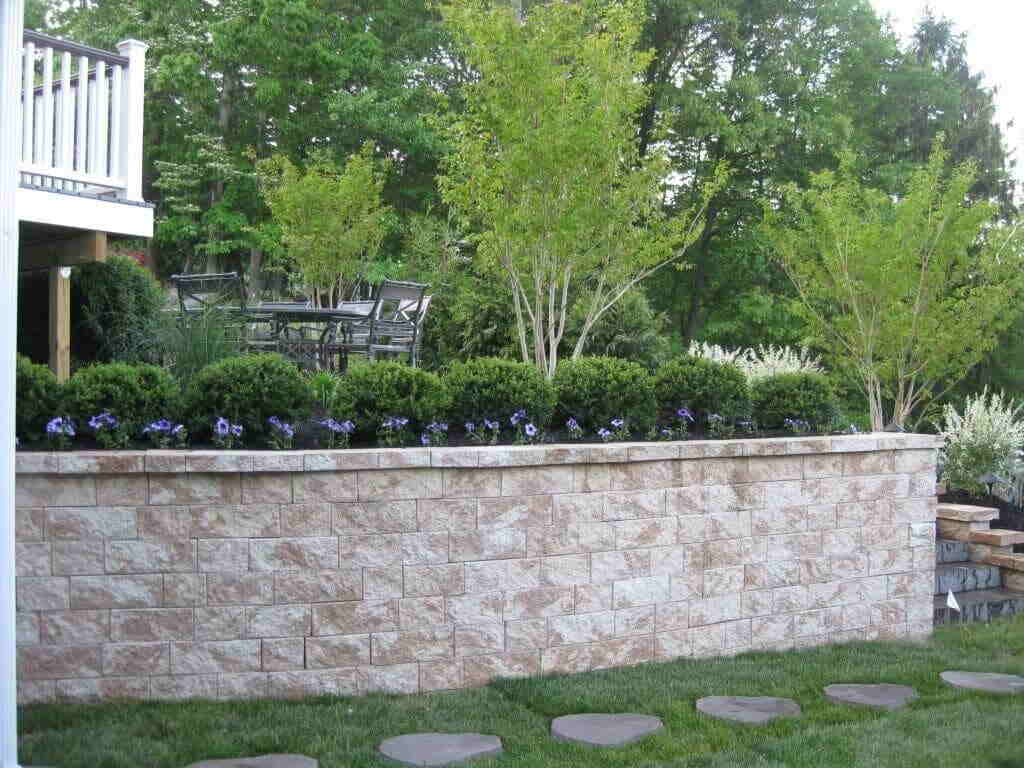 Stacked Stone Retaining Wall — Scotch Plains, NJ — B & G Landscape & Outdoor Rooms