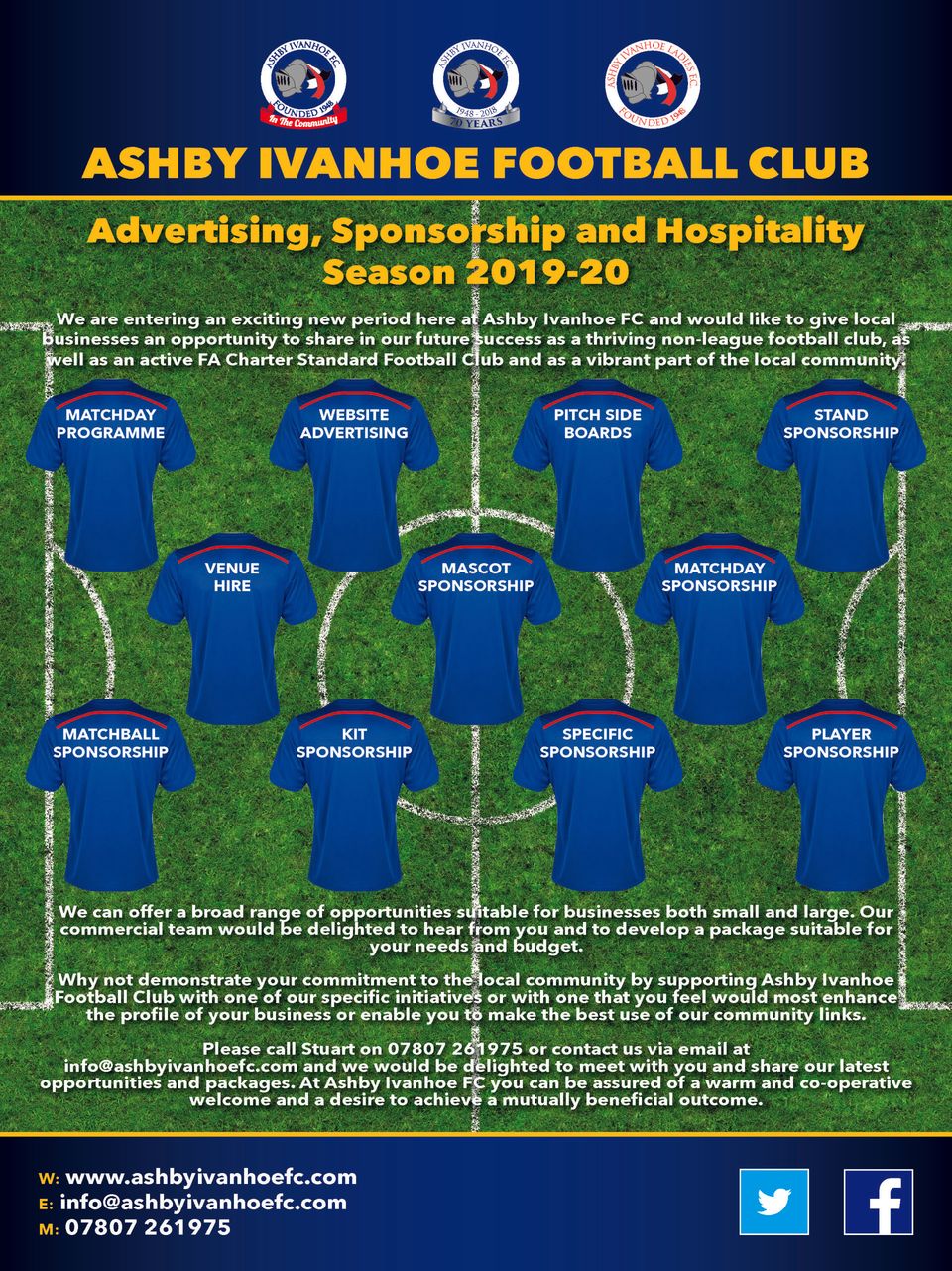 Ashby Ivanhoe FC Advertising, Sponsorship and Hospitality