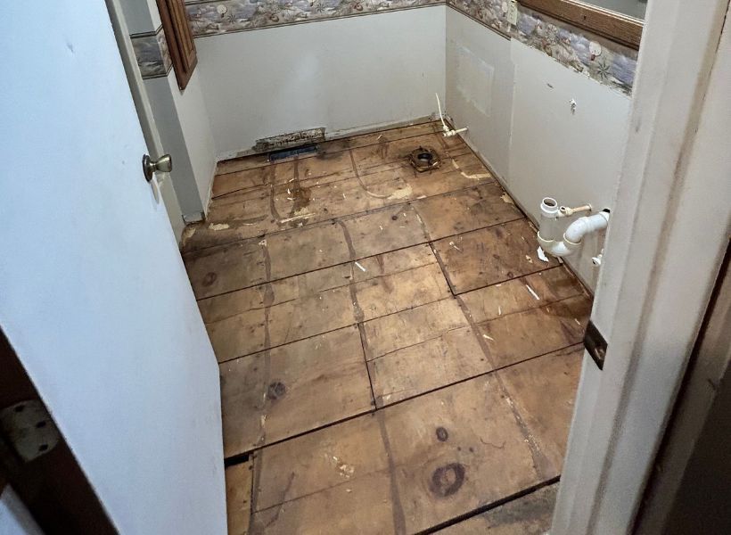 bathroom floor removed
