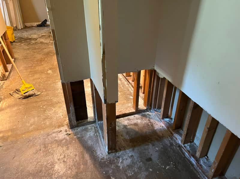 flood cuts in the bathroom