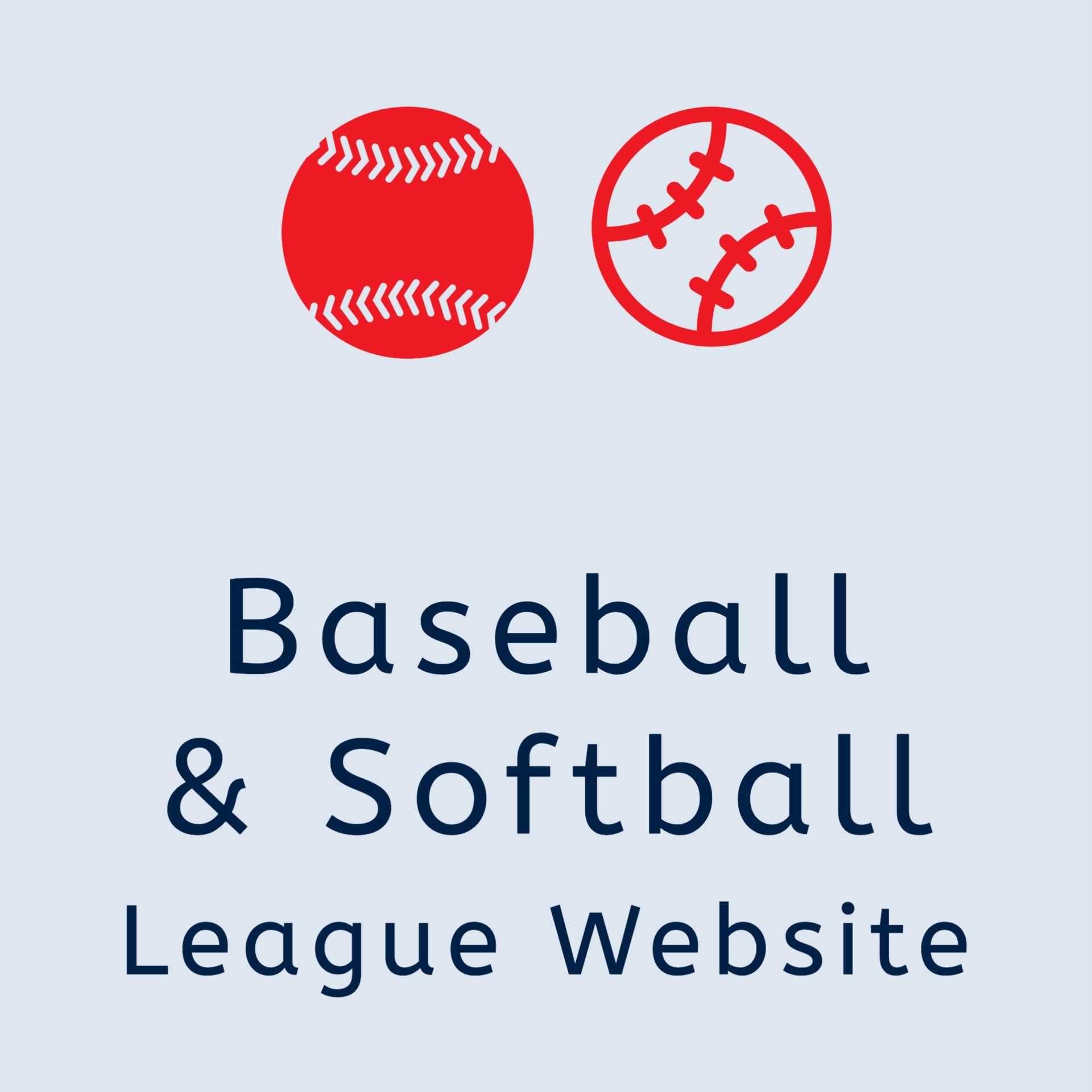 A logo for a baseball and softball league website