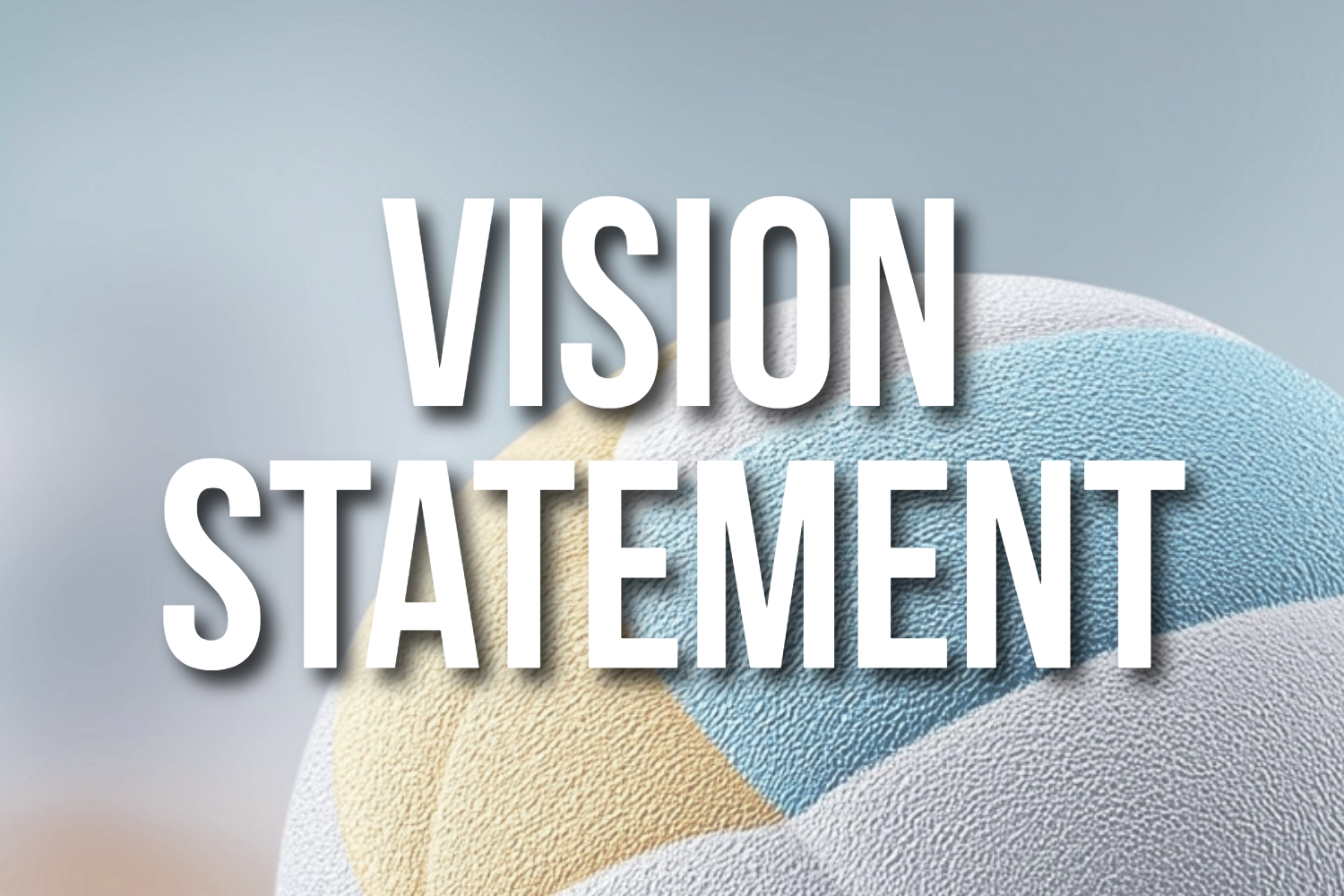 A basketball court with the words vision statement on it