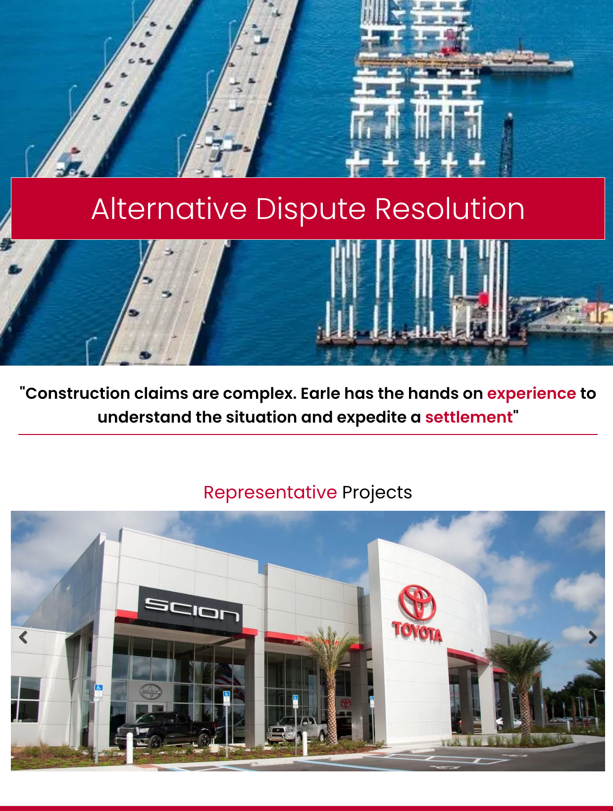 there is a picture of a bridge and a picture of a toyota dealership .