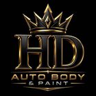 Black and gold HID Auto Body & Paint logo with a crown above the letters.