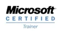 A microsoft certified trainer logo on a white background