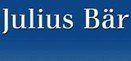 Julius bar is written in white letters on a blue background.