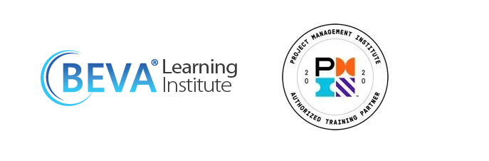 Two logos for beva learning institute and pmi
