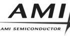 A black and white logo for ami semiconductor on a white background.